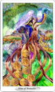 The Nine of Pentacles card from Quel Tarot by Kelley Kolberg