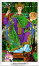 The King of Pentacles tarot card from Quel Tarot by Kelley Kolberg